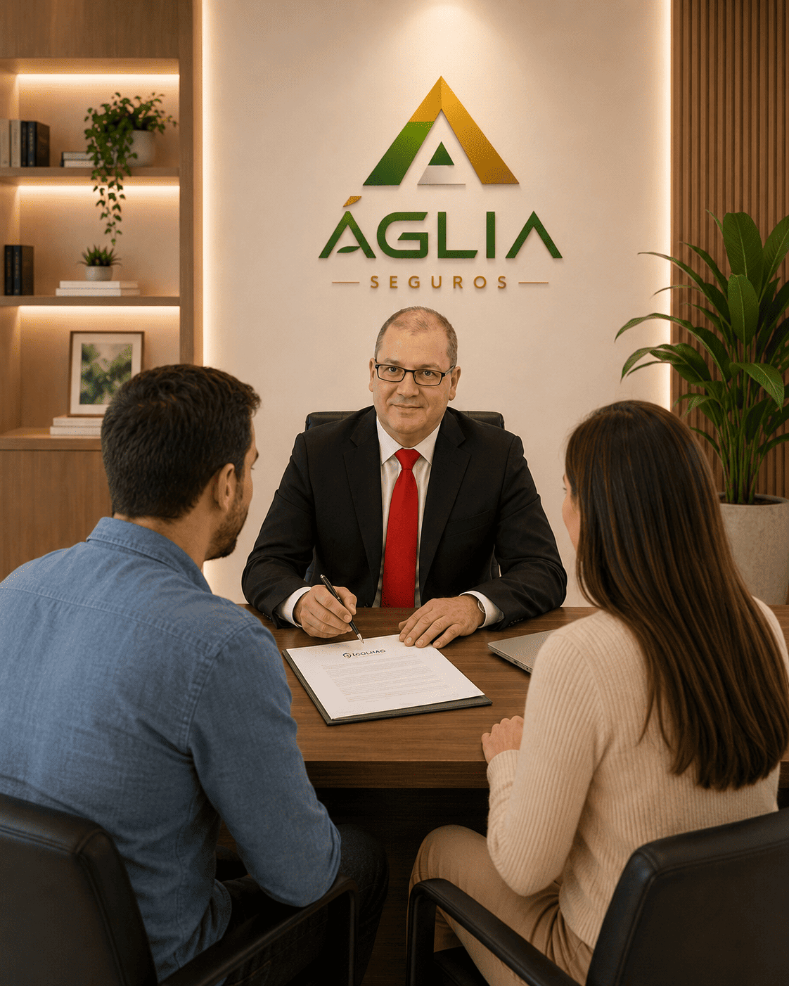Atendimento Áglia Corretora de Seguros com o Corretor